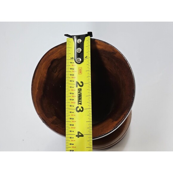 Vintage Boho Tiki Style Hand-Carved Wooden Floral Vase  9” Rustic Folk Art Decor - Picture 8 of 10